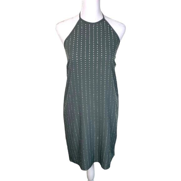 Susana Monaco Dress Women's Sz S Steel Grey Sequin Halter Short Trendy Party - Picture 1 of 14